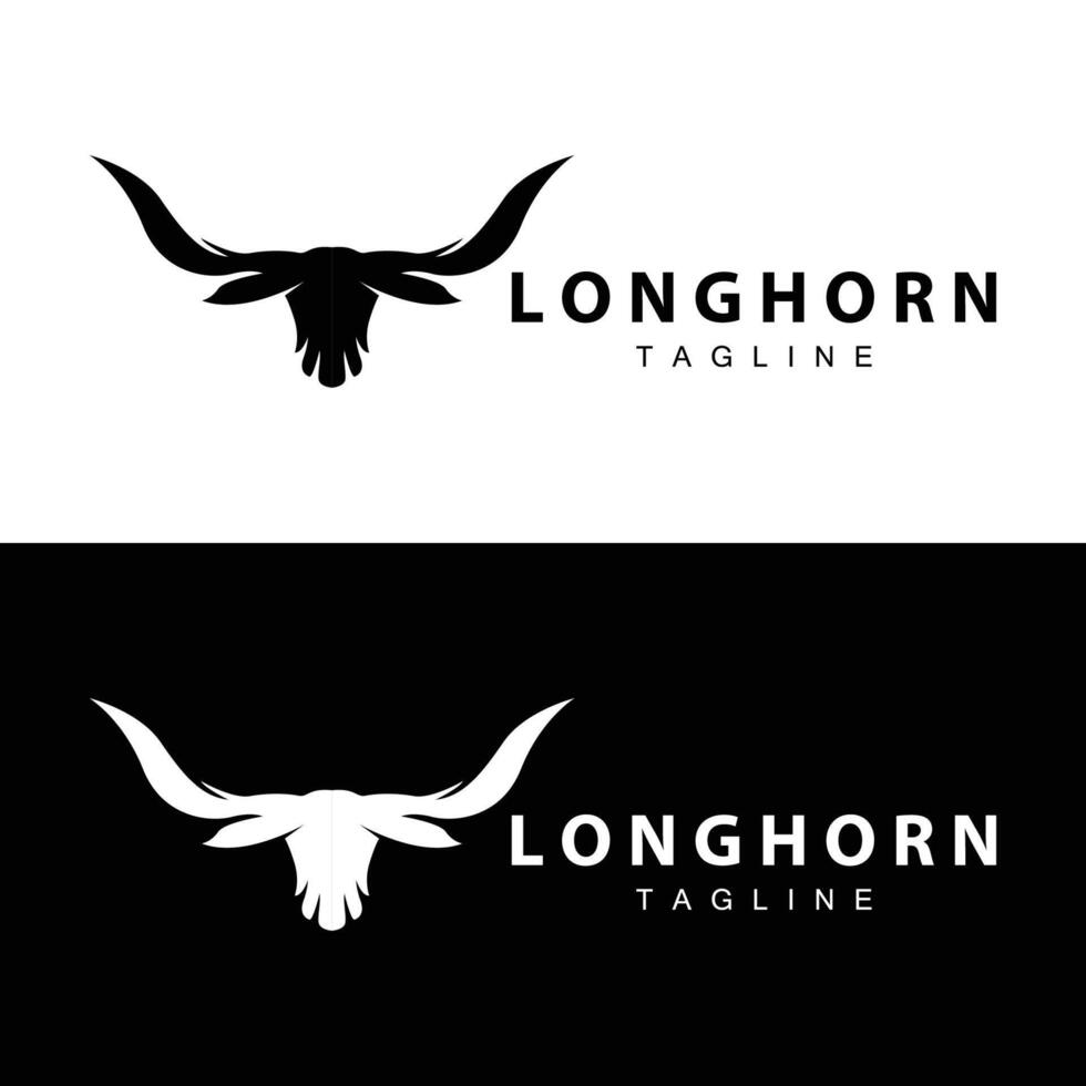 Longhorn logo design Vintage ▾ vecchio Toro Texas occidentale nazione nero silhouette vettore