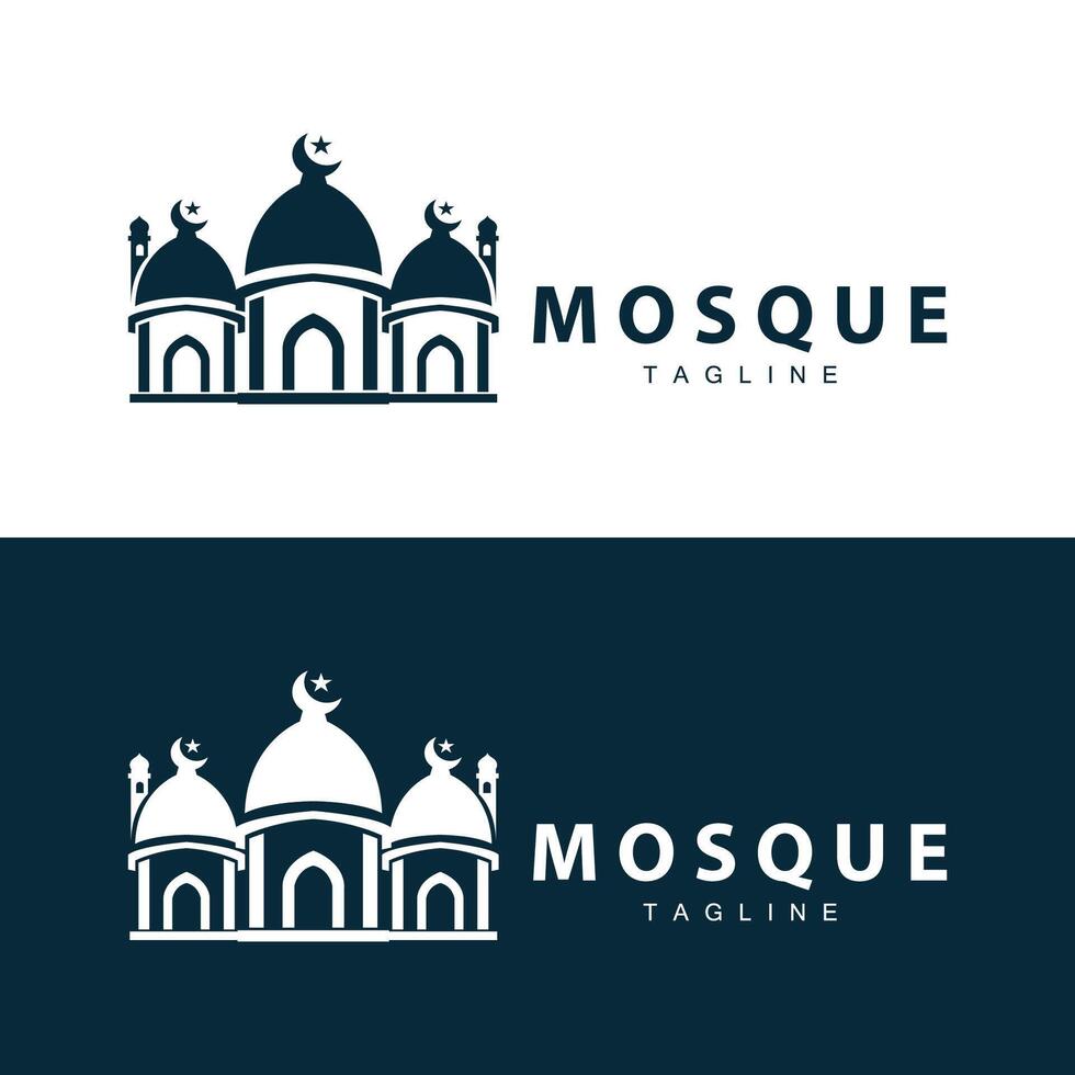 nero silhouette design di islamico posto di culto semplice moderno minimalista moschea logo modello vettore