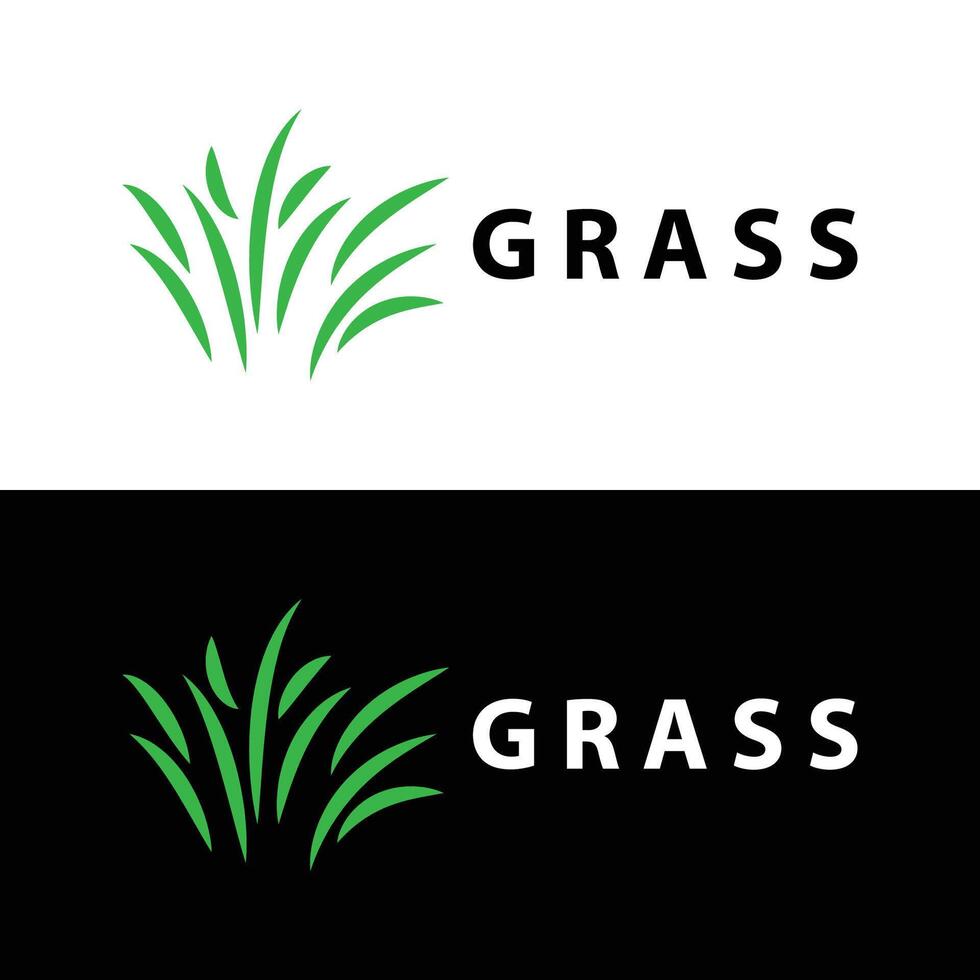 azienda agricola illustrazione verde erba logo design semplice naturale erba vettore modello