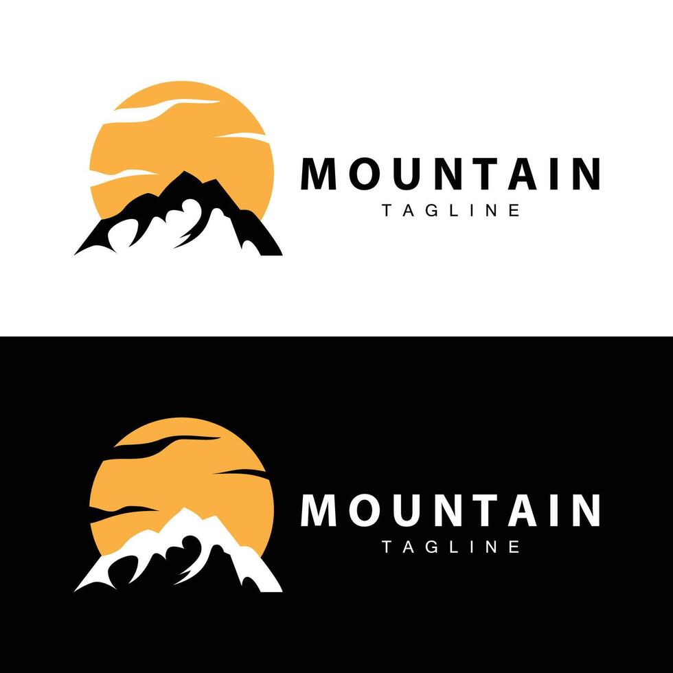 montagna logo semplice illustrazione silhouette modello vettore design