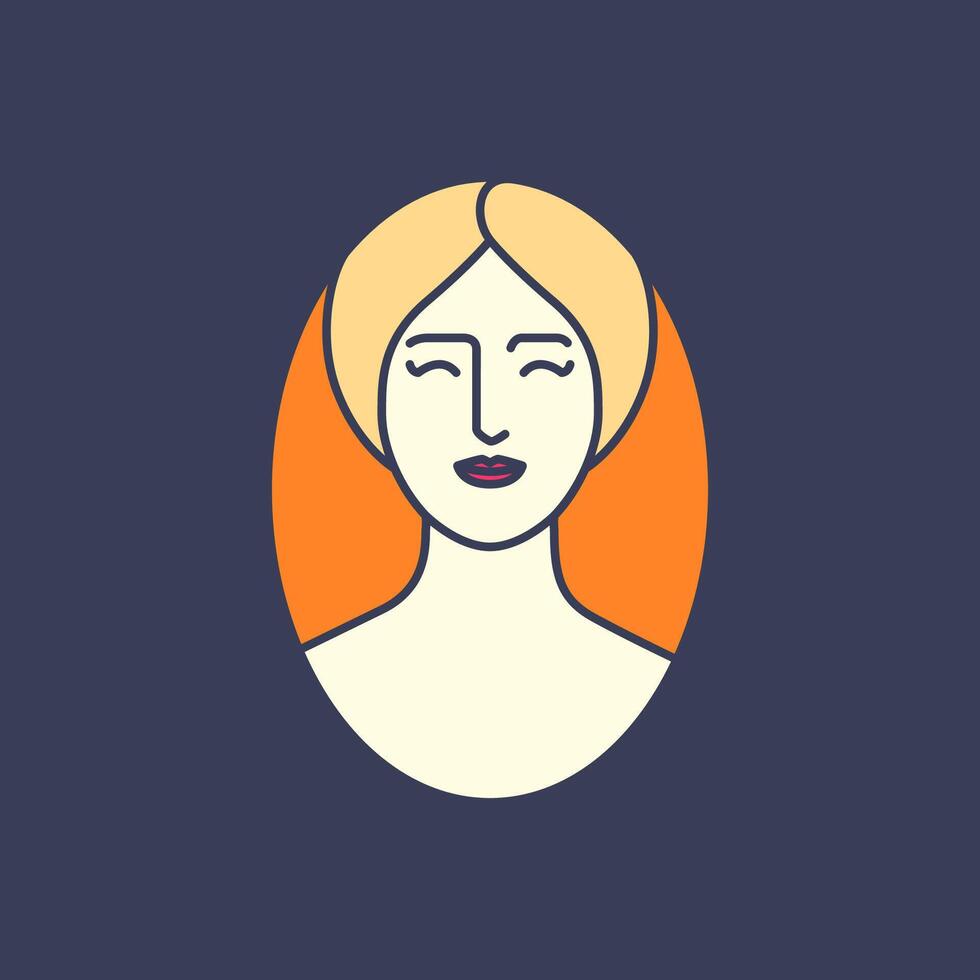 bellezza donne lungo capelli natura trattamento le foglie erbaceo salone logo design vettore icona illustrazione