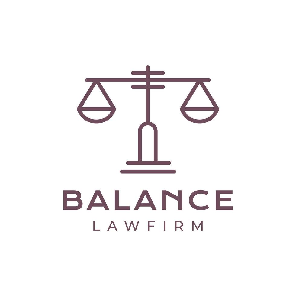 equilibrio scala procuratore legge azienda moderno linea stile semplice minimo logo design vettore icona illustrazione