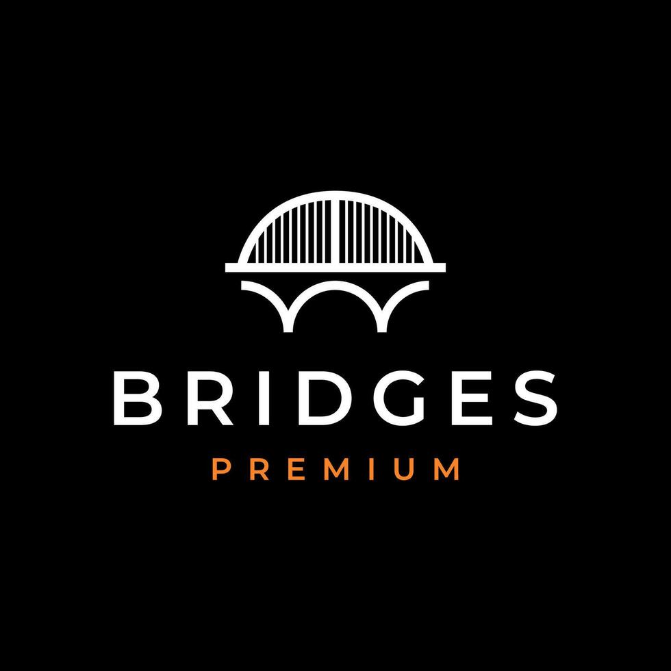 arco ponte costruzione edificio moderno minimo semplice linea stile pulito logo design vettore illustrazione