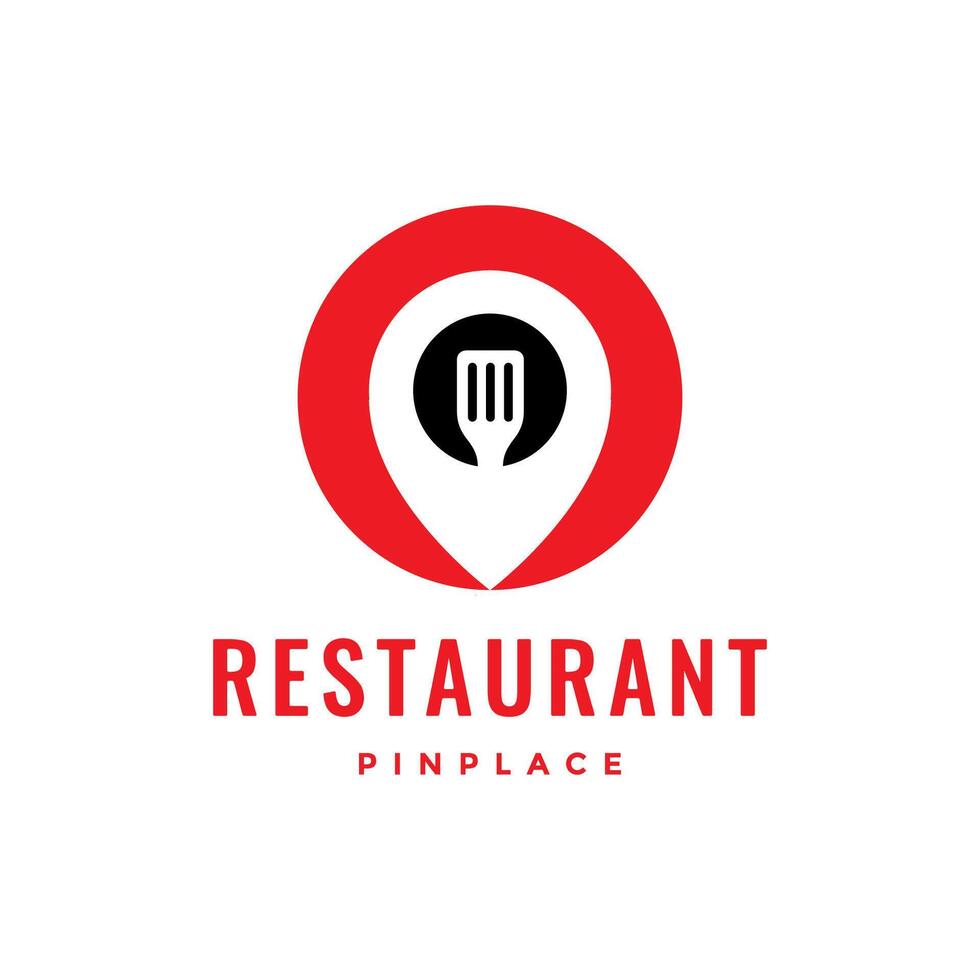 perno ristorante pianta spatola moderno forma cerchio semplice pulito piatto cucinando cucina logo design vettore icona illustrazione