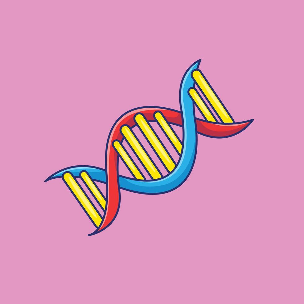 dna catena cartone animato vettore icone illustrazione. piatto cartone animato concetto. adatto per qualunque creativo progetto.