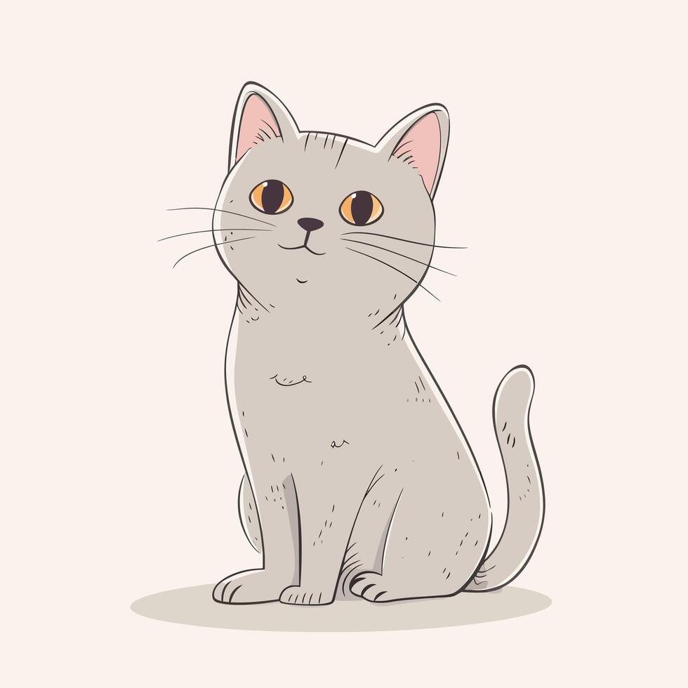 simpatico gatto illustrazione vettoriale