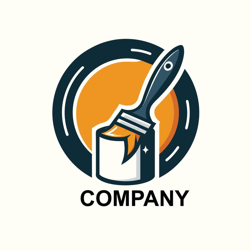 logo design per pittore azienda vettore