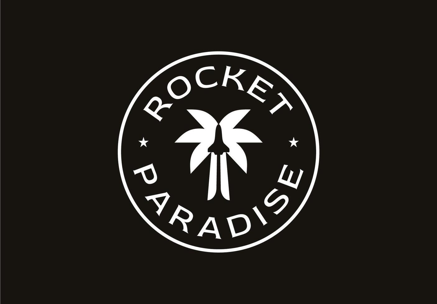 razzo palma albero tropicale Paradiso logo icona design vettore