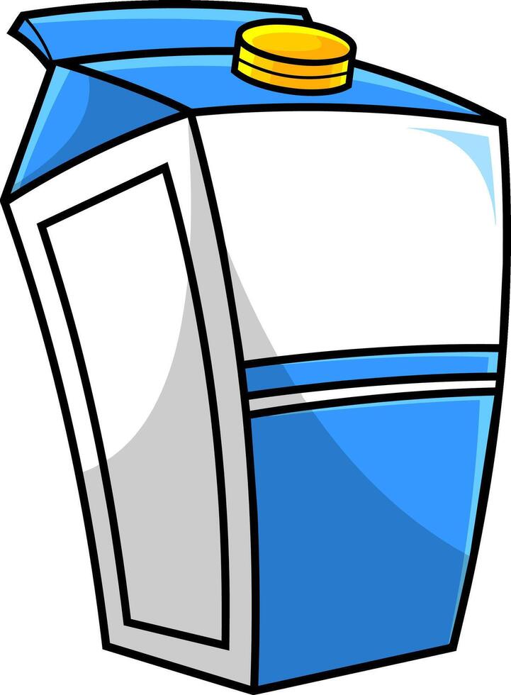 cartone animato latte scatola di cartone scatola. vettore mano disegnato illustrazione isolato su trasparente sfondo
