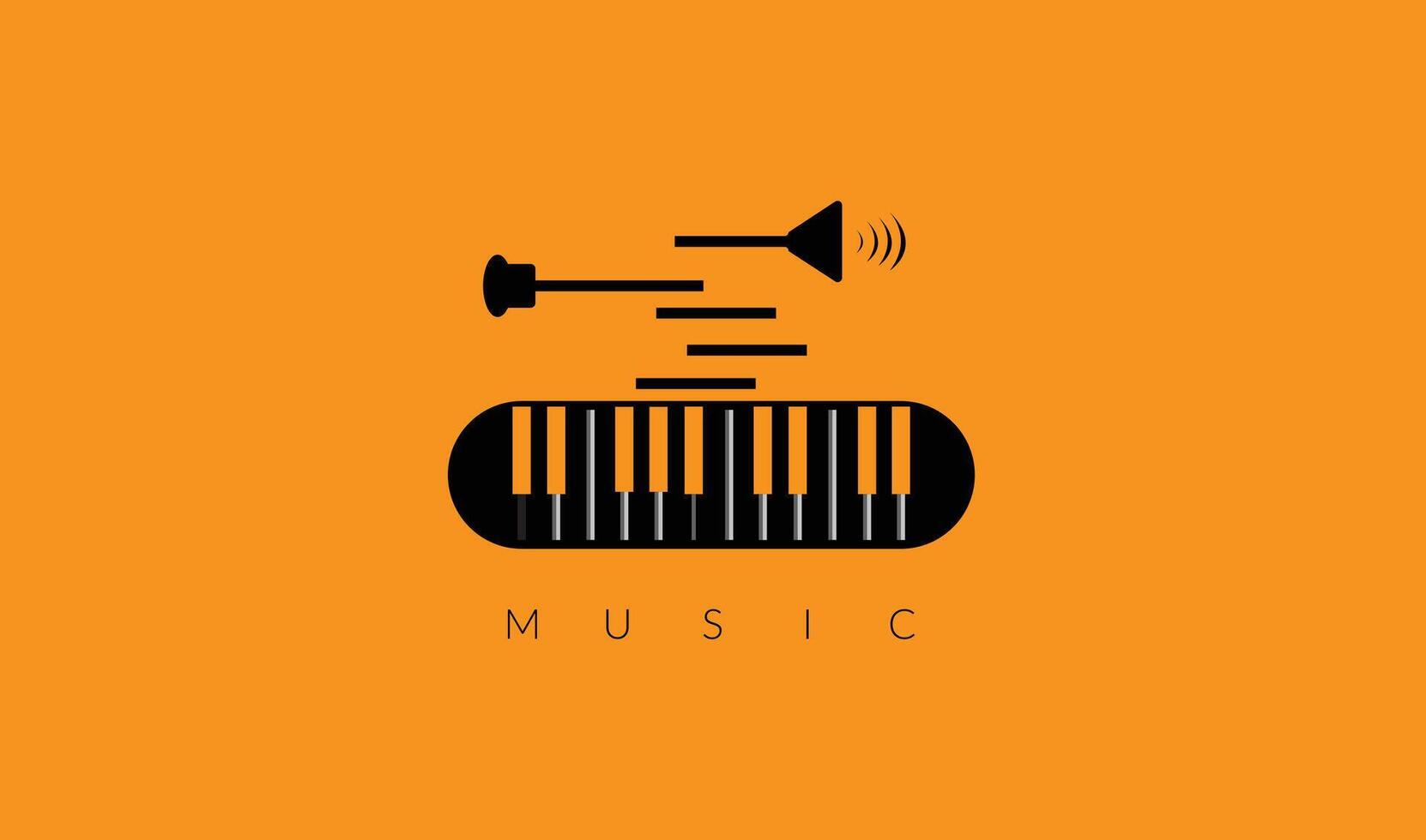 suono del pianoforte di concetto di logo vettore