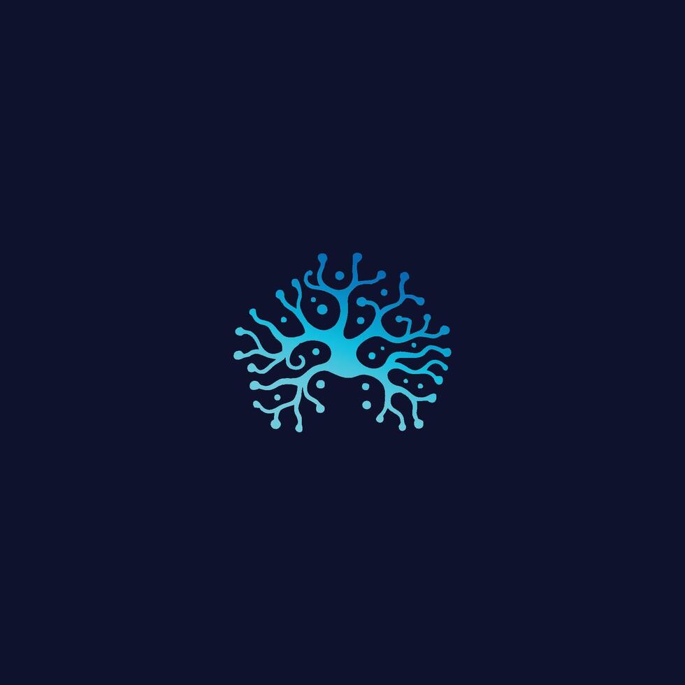 ai generato umano neurone logo disegno, simbolo vettore