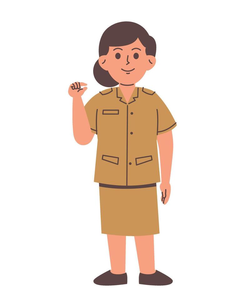 indonesiano femmina servizio servitore personaggio vettore