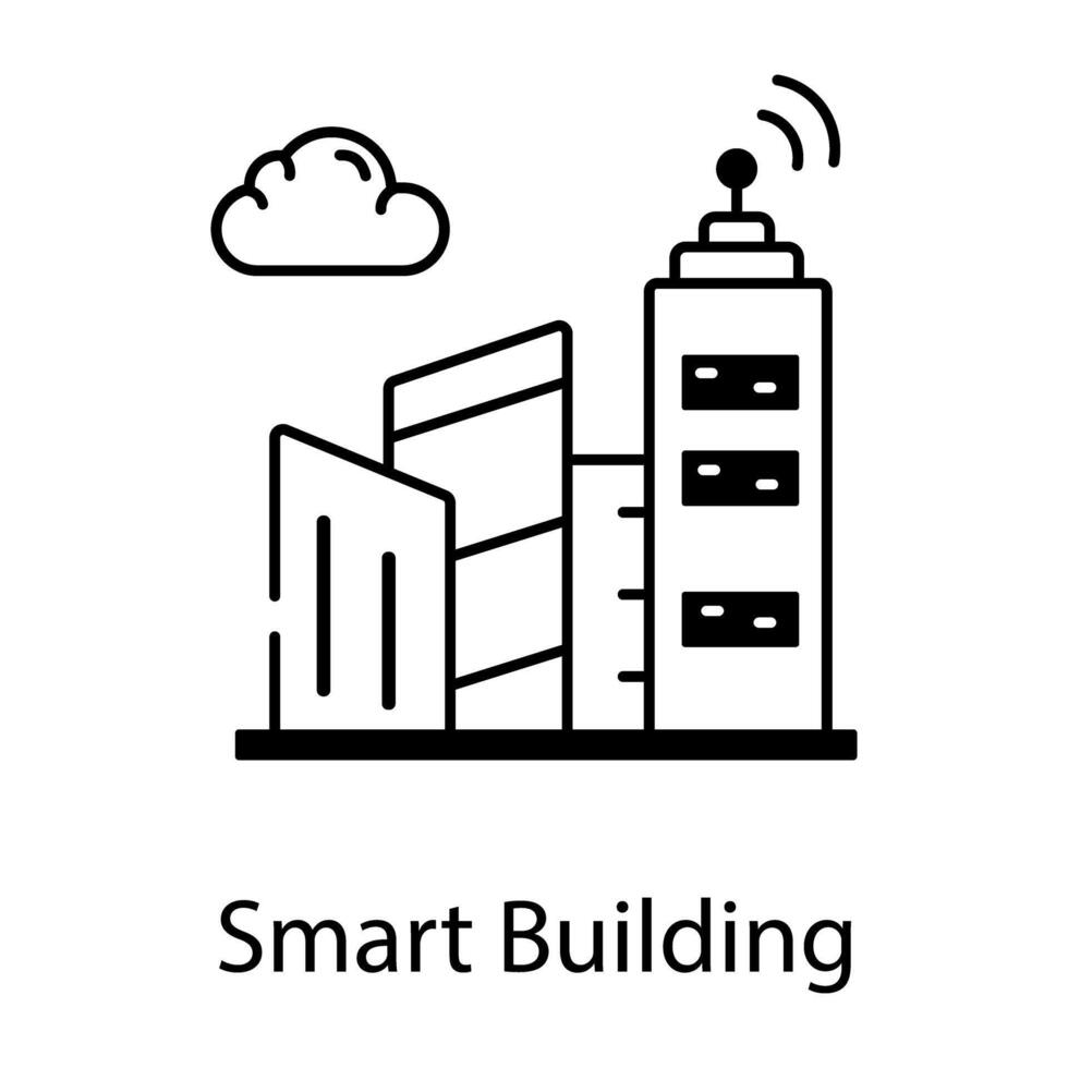 raffigurante inteligente gadget e edifici vettore