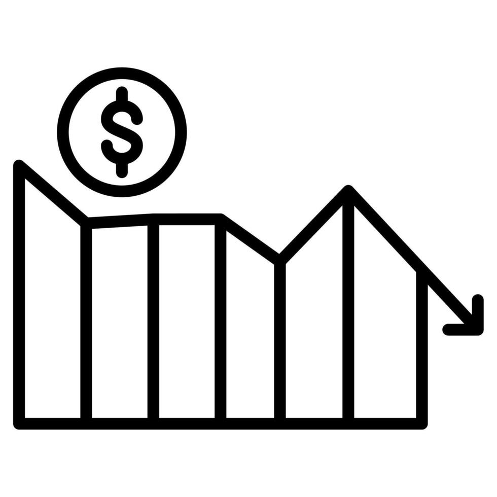 finanziario crisi icona vettore illustrazione