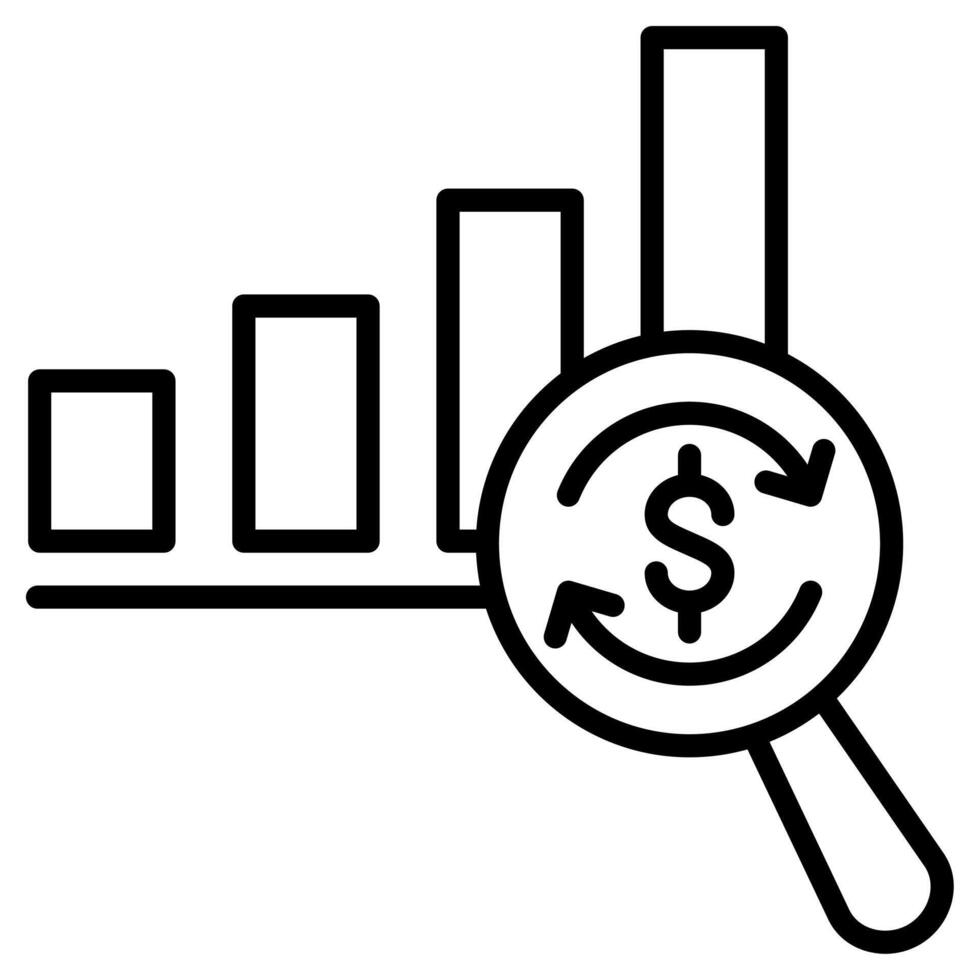 credito analisi icona linea vettore illustrazione