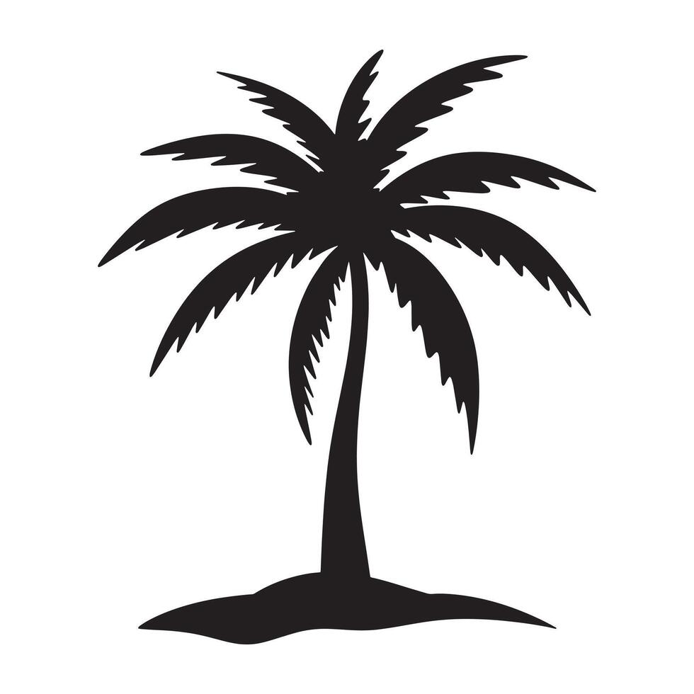 Noce di cocco palma albero silhouette. vettore