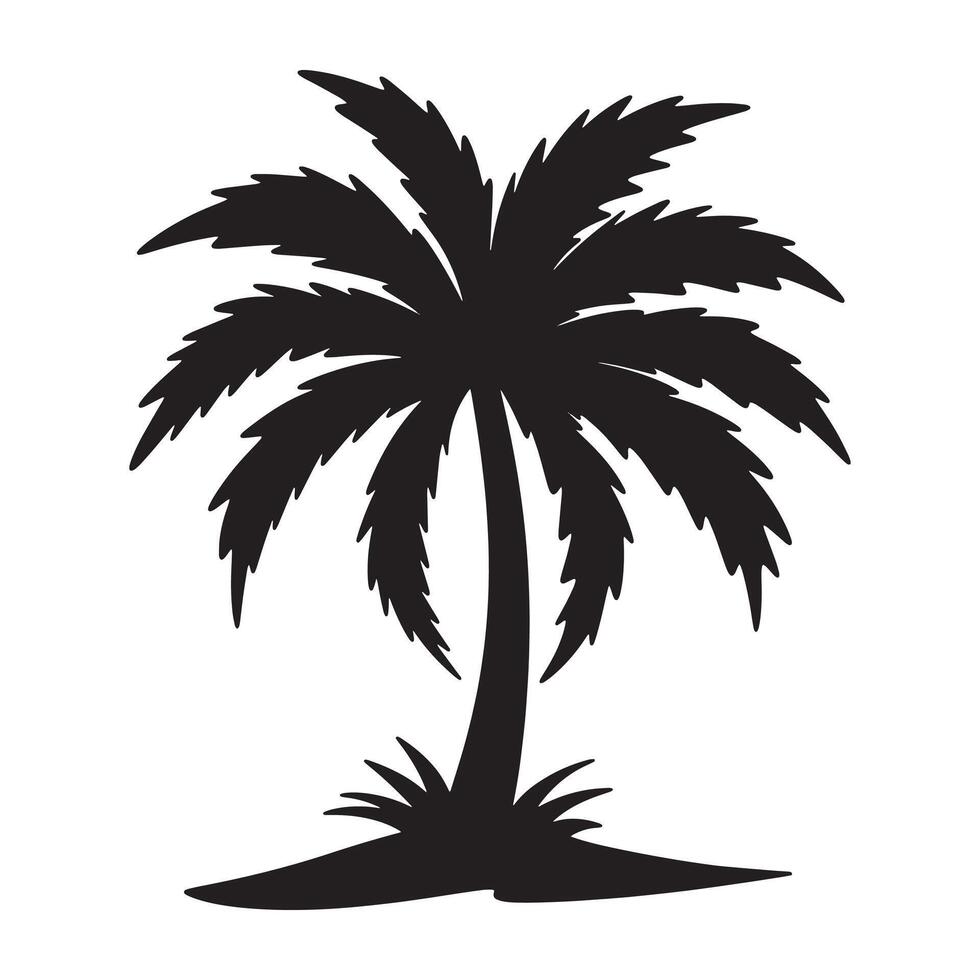 Noce di cocco palma albero silhouette. vettore