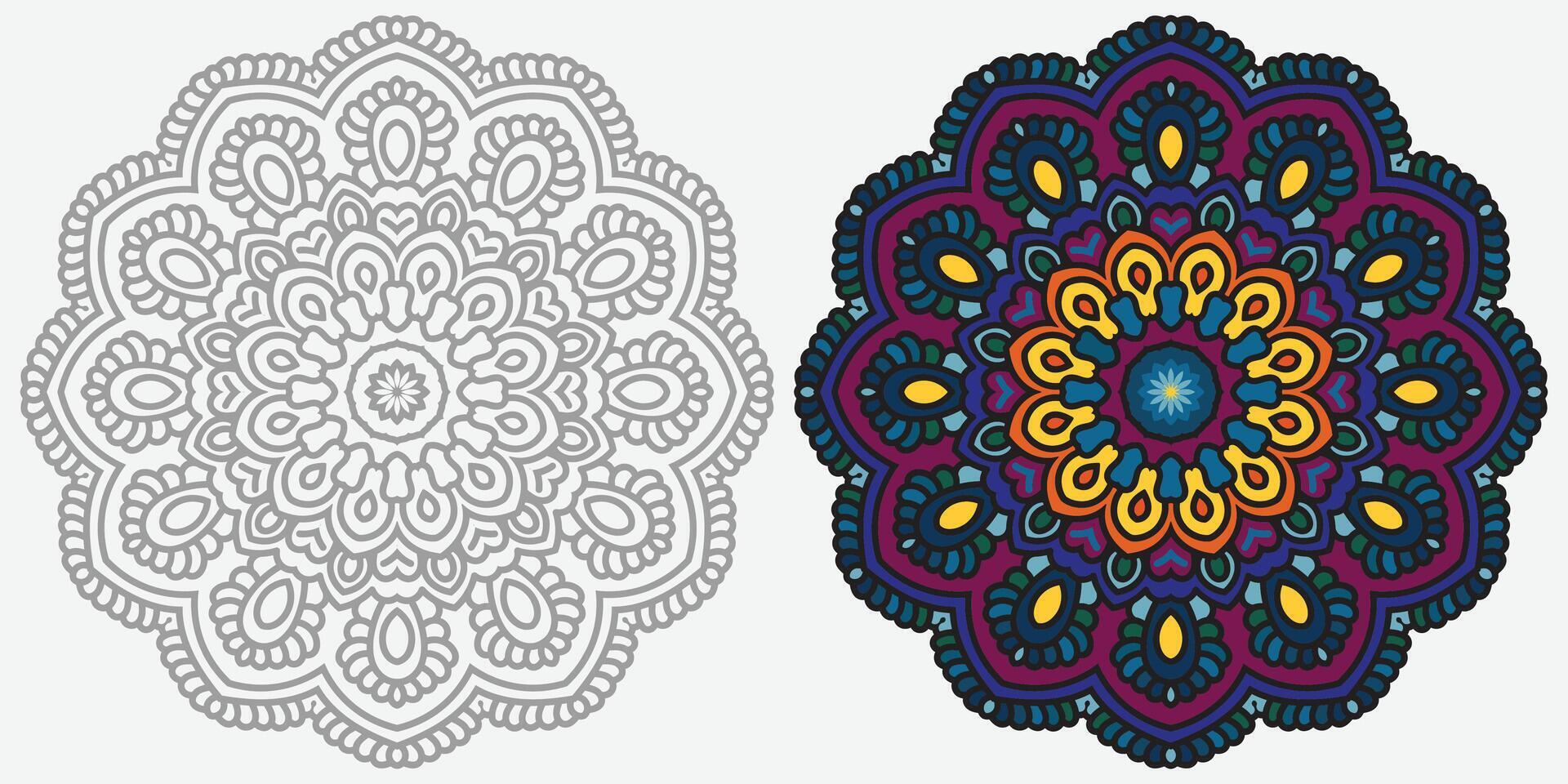 colorato moderno mandala design , nero e bianca mandala disegno, astratto mandala floreale ornamento vettore