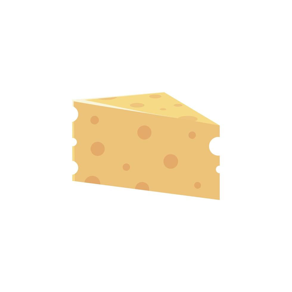 fetta di cibo formaggio snack icona isolato image vettore