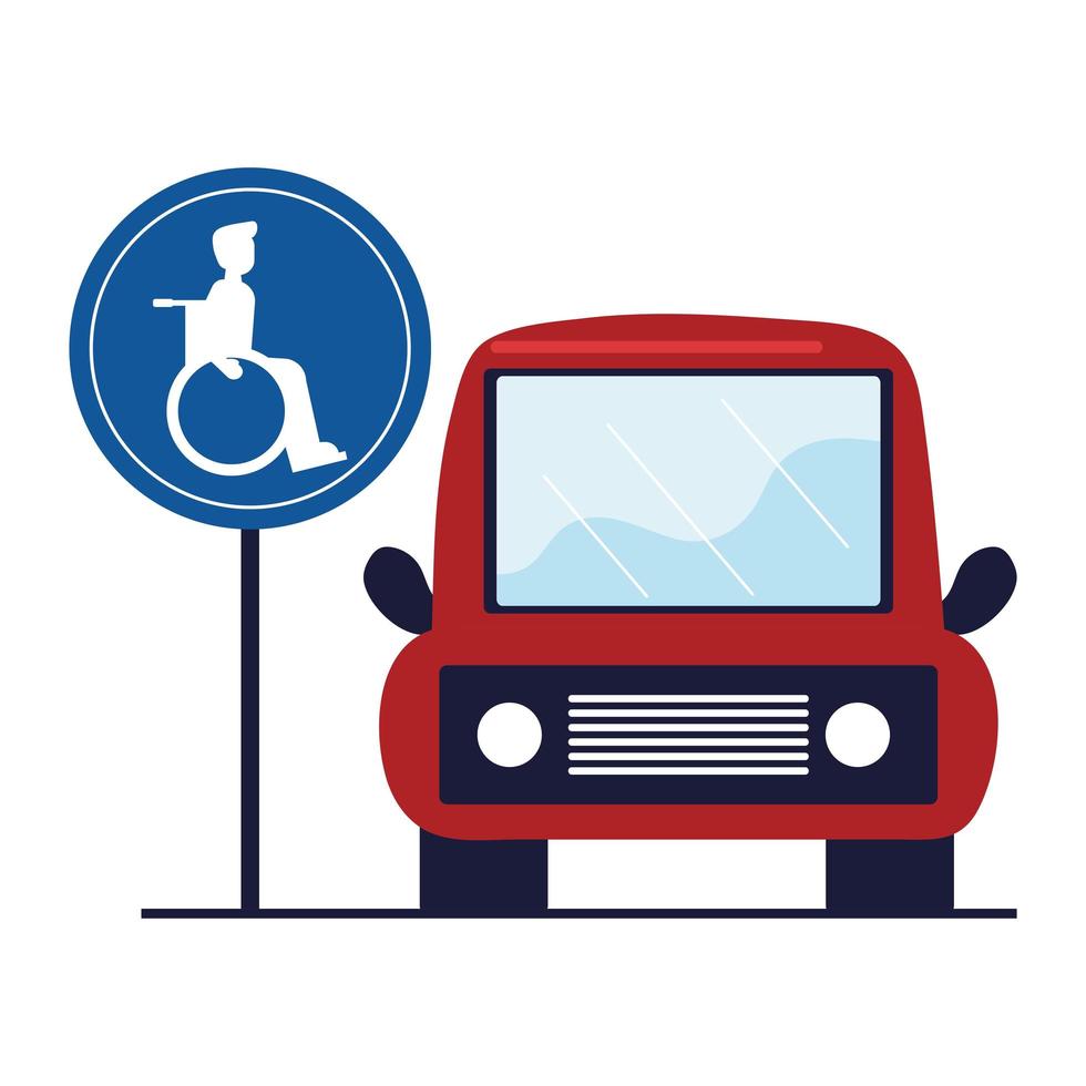 auto su parcheggio disabili vettore