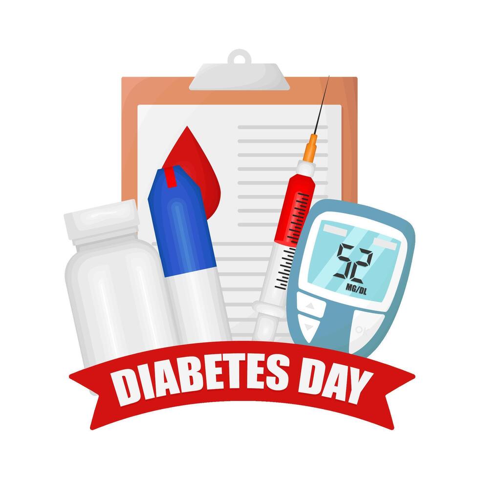 illustrazione di mondo diabete giorno vettore