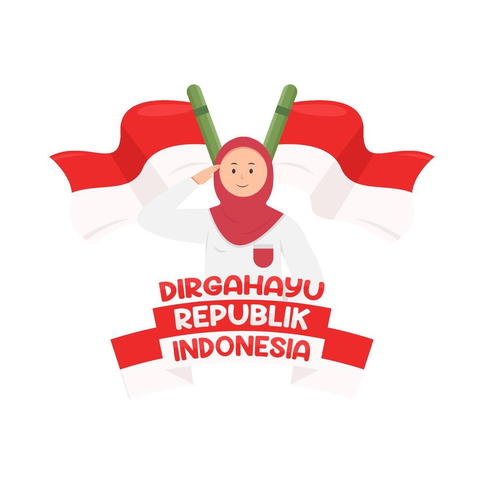 illustrazione di dirgahayu republik Indonesia vettore