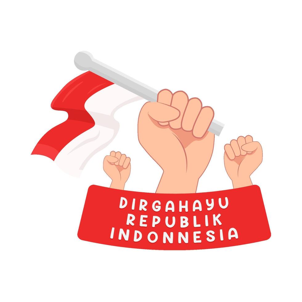 illustrazione di dirgahayu republik Indonesia vettore