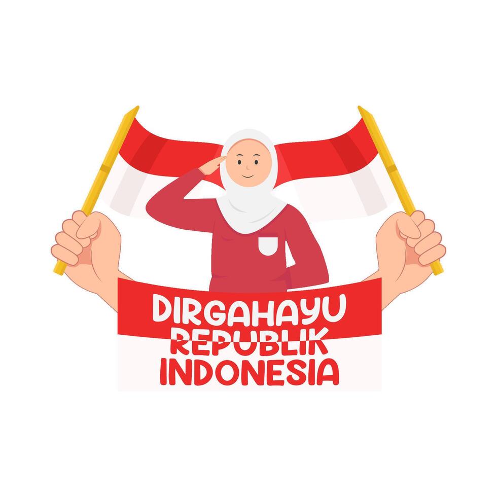 illustrazione di dirgahayu republik Indonesia vettore