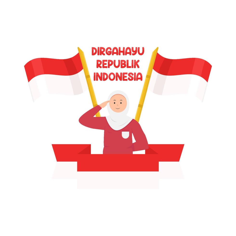 illustrazione di dirgahayu republik Indonesia vettore