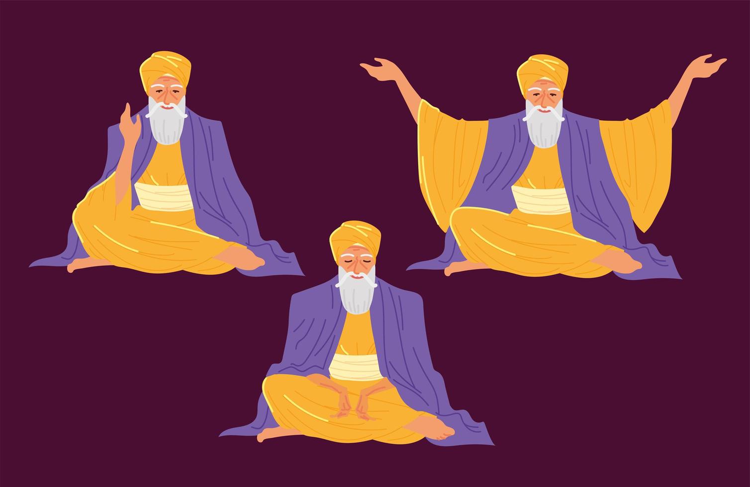 guru nanak jayanti, set vettore