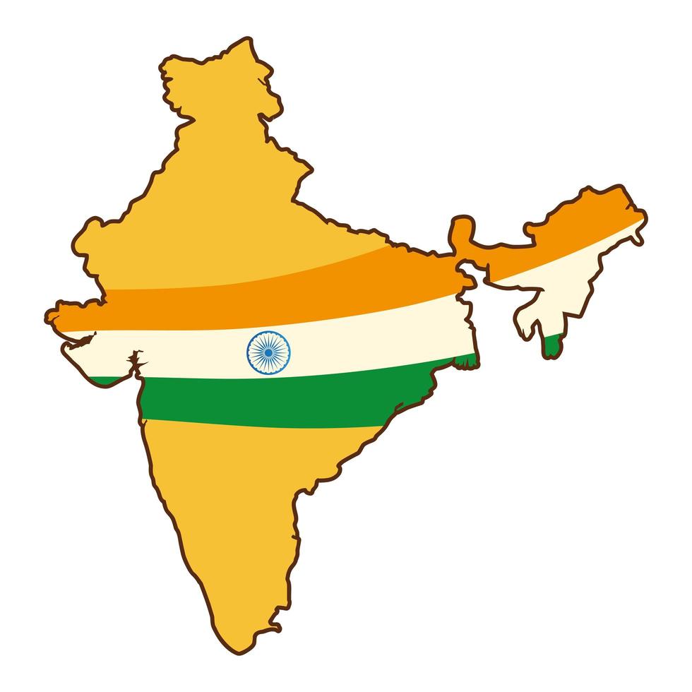 mappa e bandiera indiana vettore