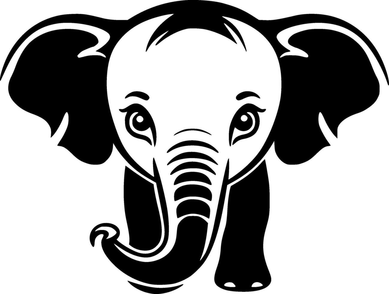 elefante bambino - minimalista e piatto logo - vettore illustrazione