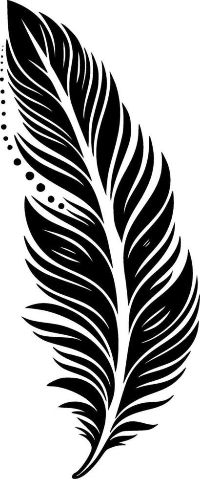 piuma - nero e bianca isolato icona - vettore illustrazione
