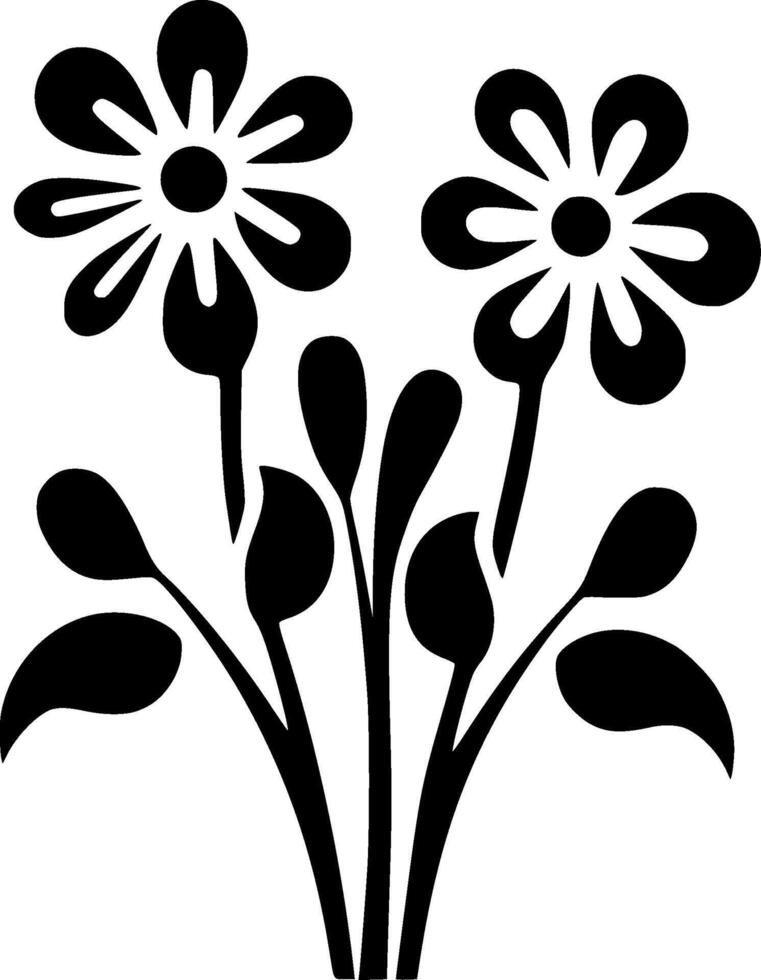 fiori, minimalista e semplice silhouette - vettore illustrazione