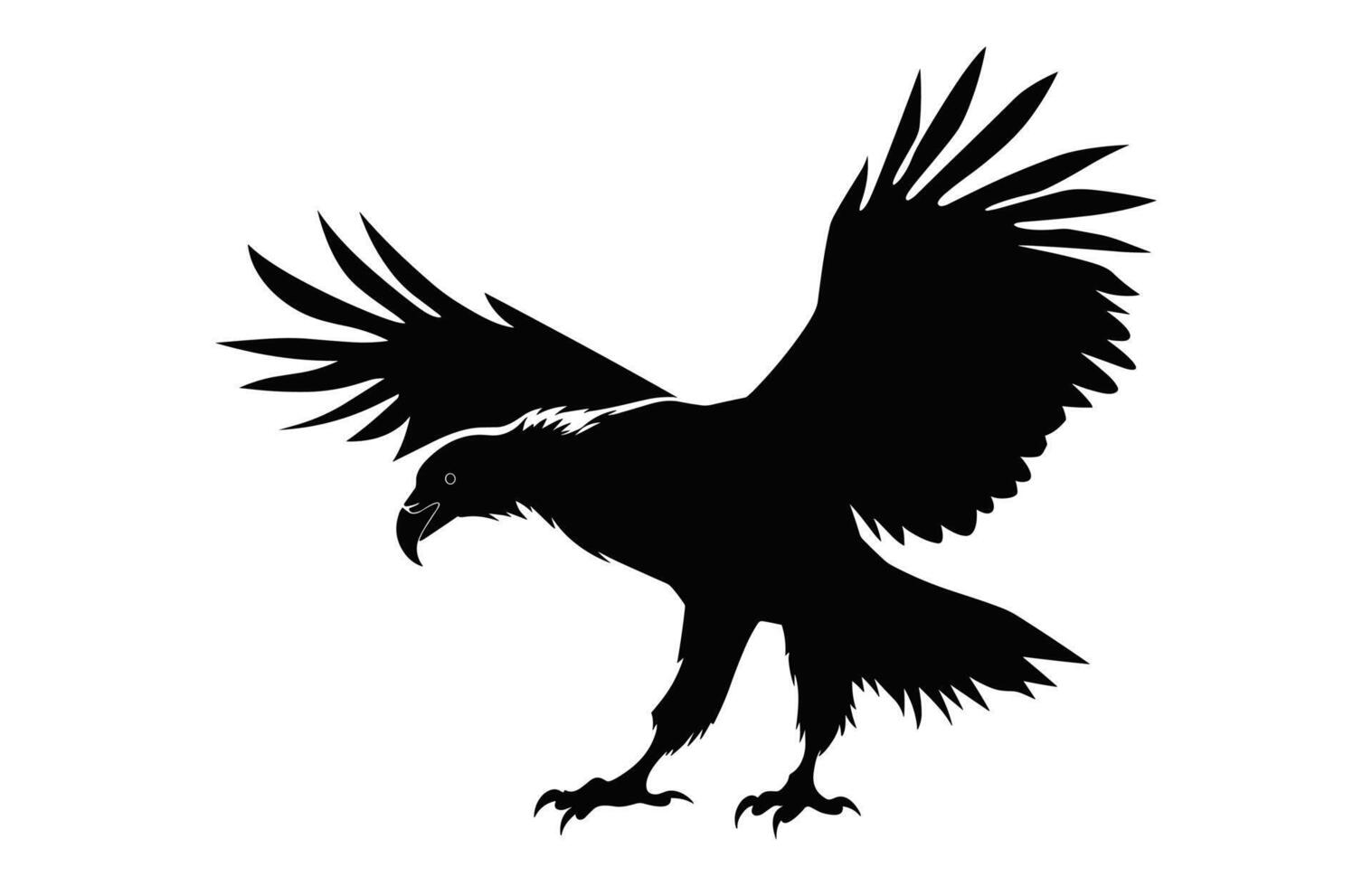 volante grifone avvoltoio becco nero vettore, grande grifone avvoltoio silhouette isolato su un' bianca sfondo vettore