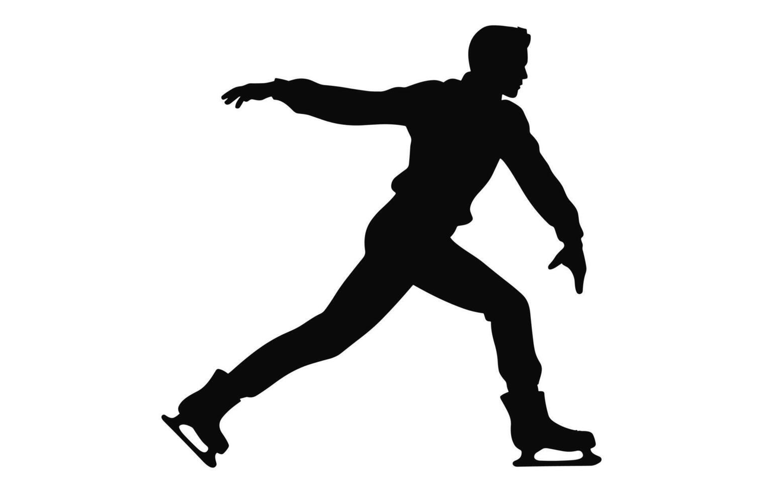 uomo figura ghiaccio pattinando silhouette vettore fascio, maschio figura pattinatore sagome nero clipart impostato