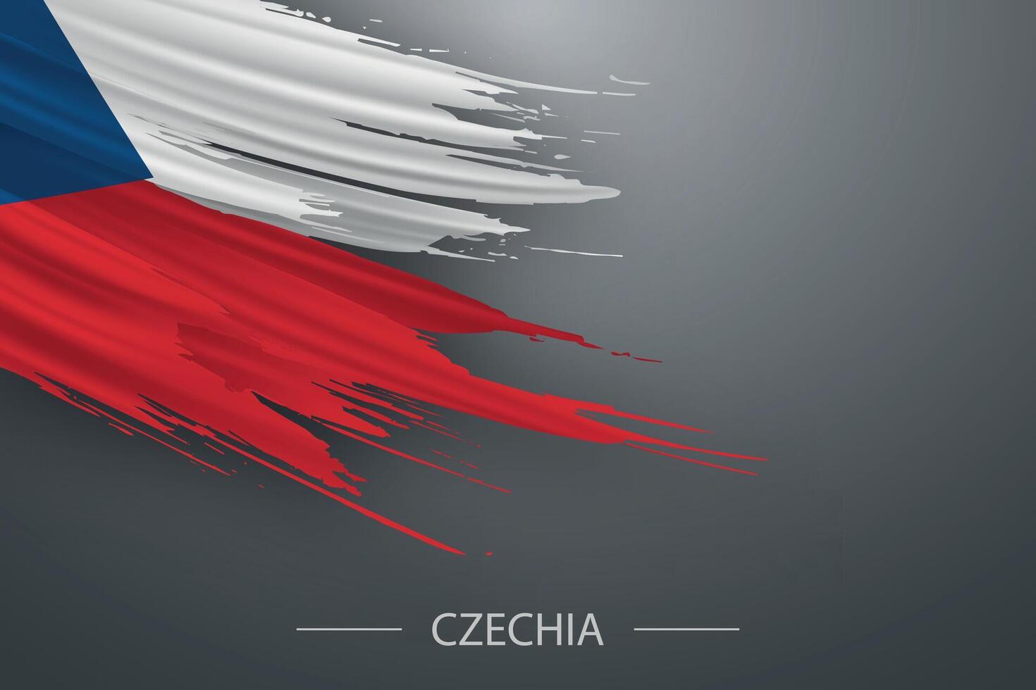 3d grunge spazzola ictus bandiera di Repubblica Ceca vettore