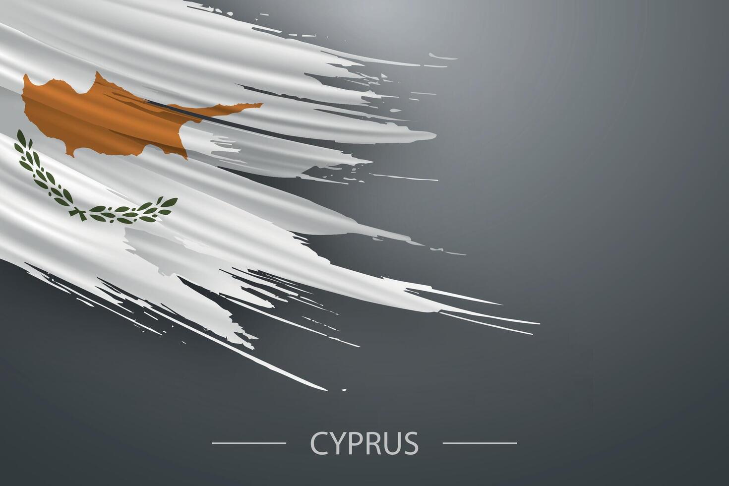 3d grunge spazzola ictus bandiera di Cipro vettore