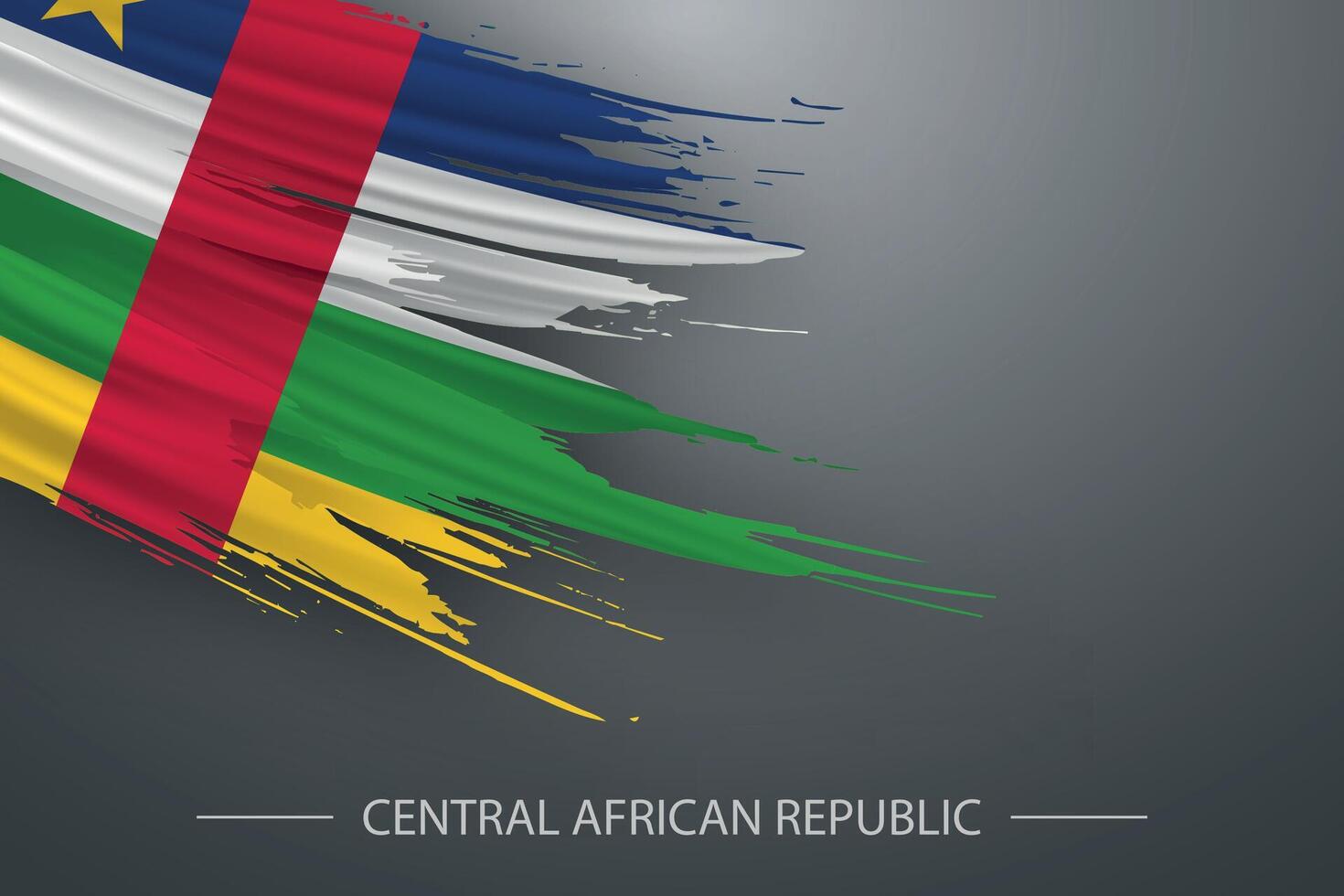 3d grunge spazzola ictus bandiera di centrale africano repubblica vettore