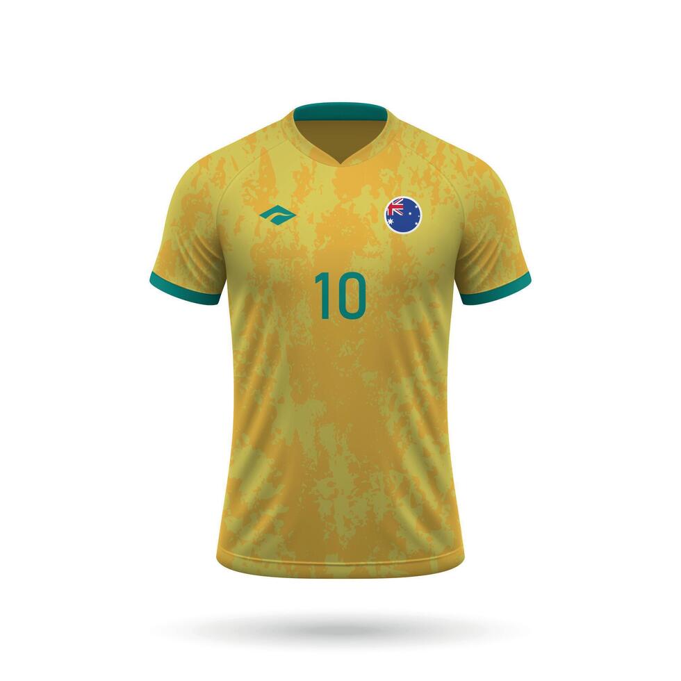 3d realistico calcio maglia Australia nazionale squadra 2024 vettore