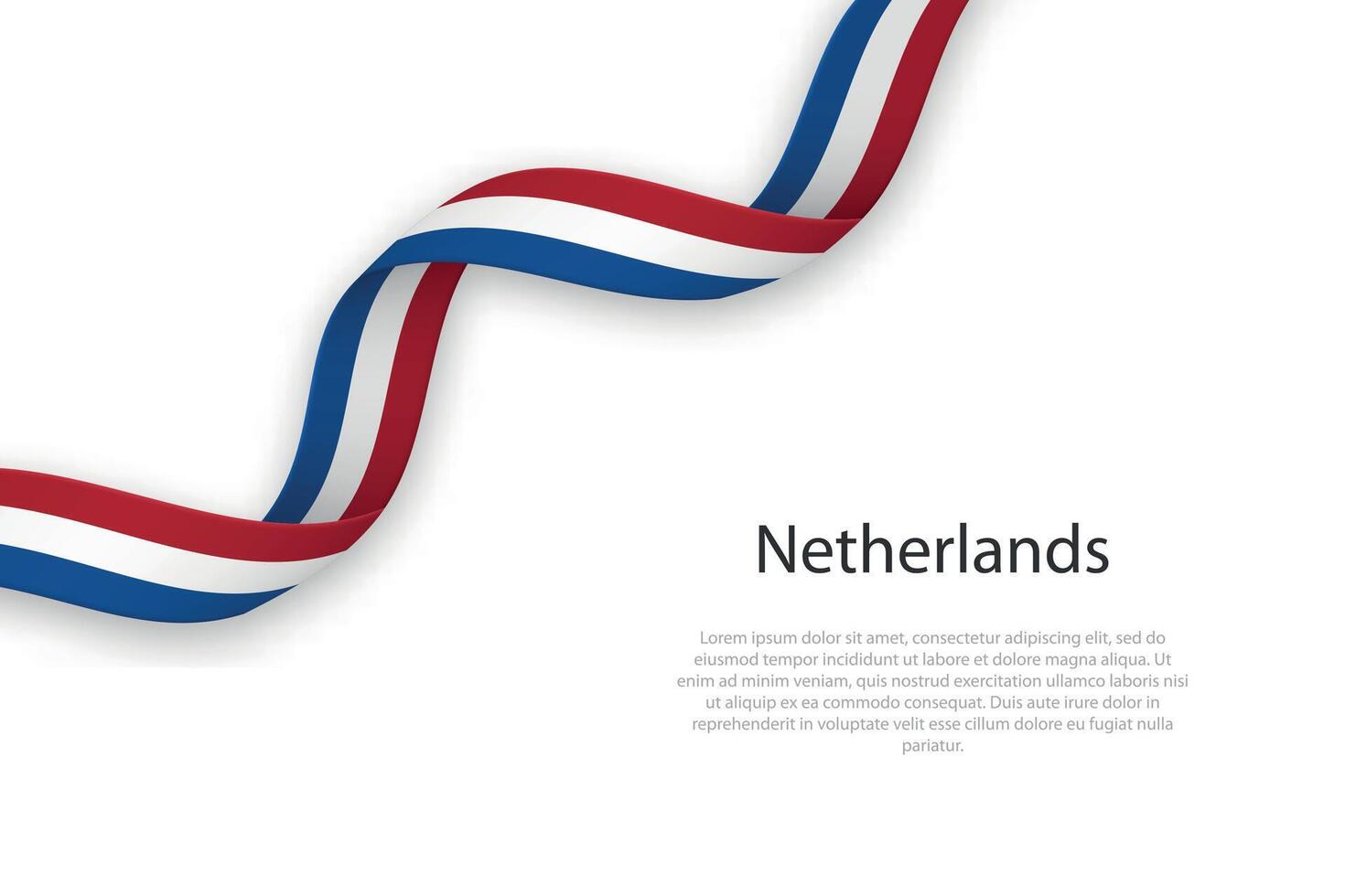 agitando nastro con bandiera di Olanda vettore