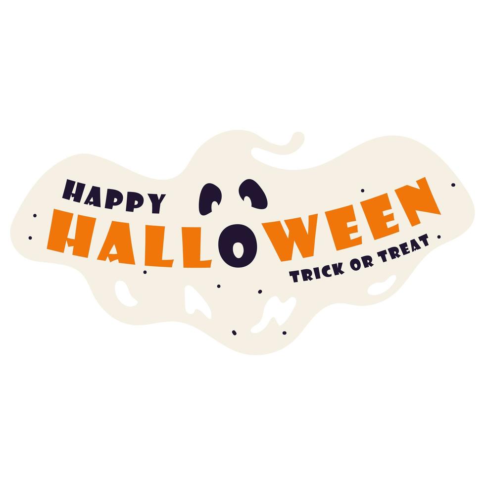 buon halloween e fantasma vettore