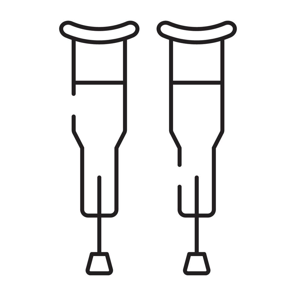 a piedi bastoni icona, vettore design di stampelle