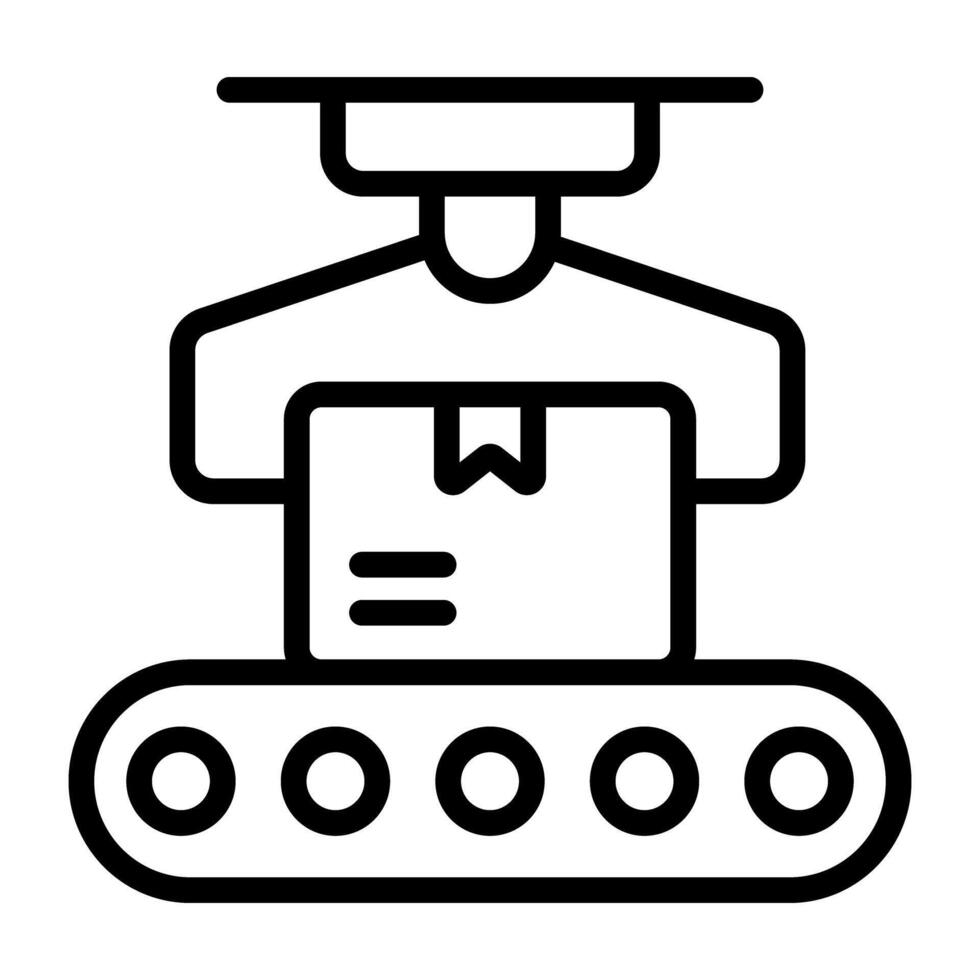 trasportatore cintura icona, robot confezione modificabile vettore