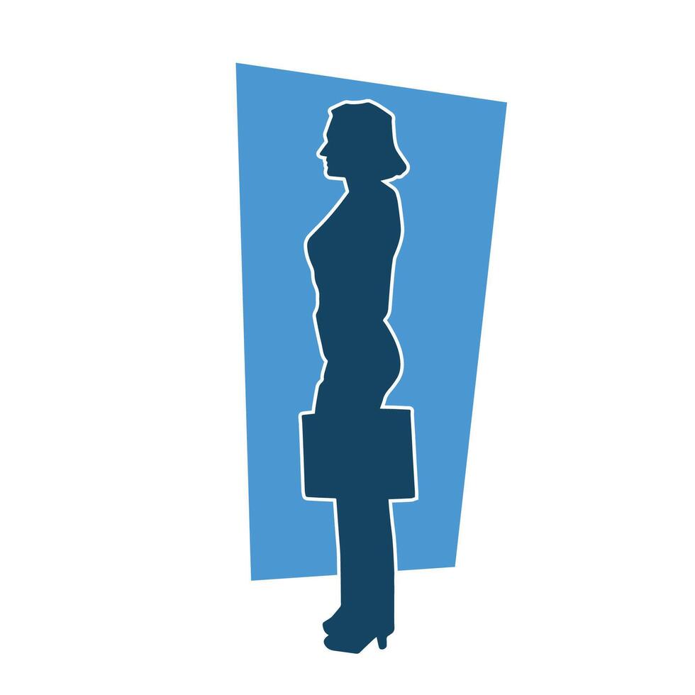 silhouette di un adulto donna nel posa vettore
