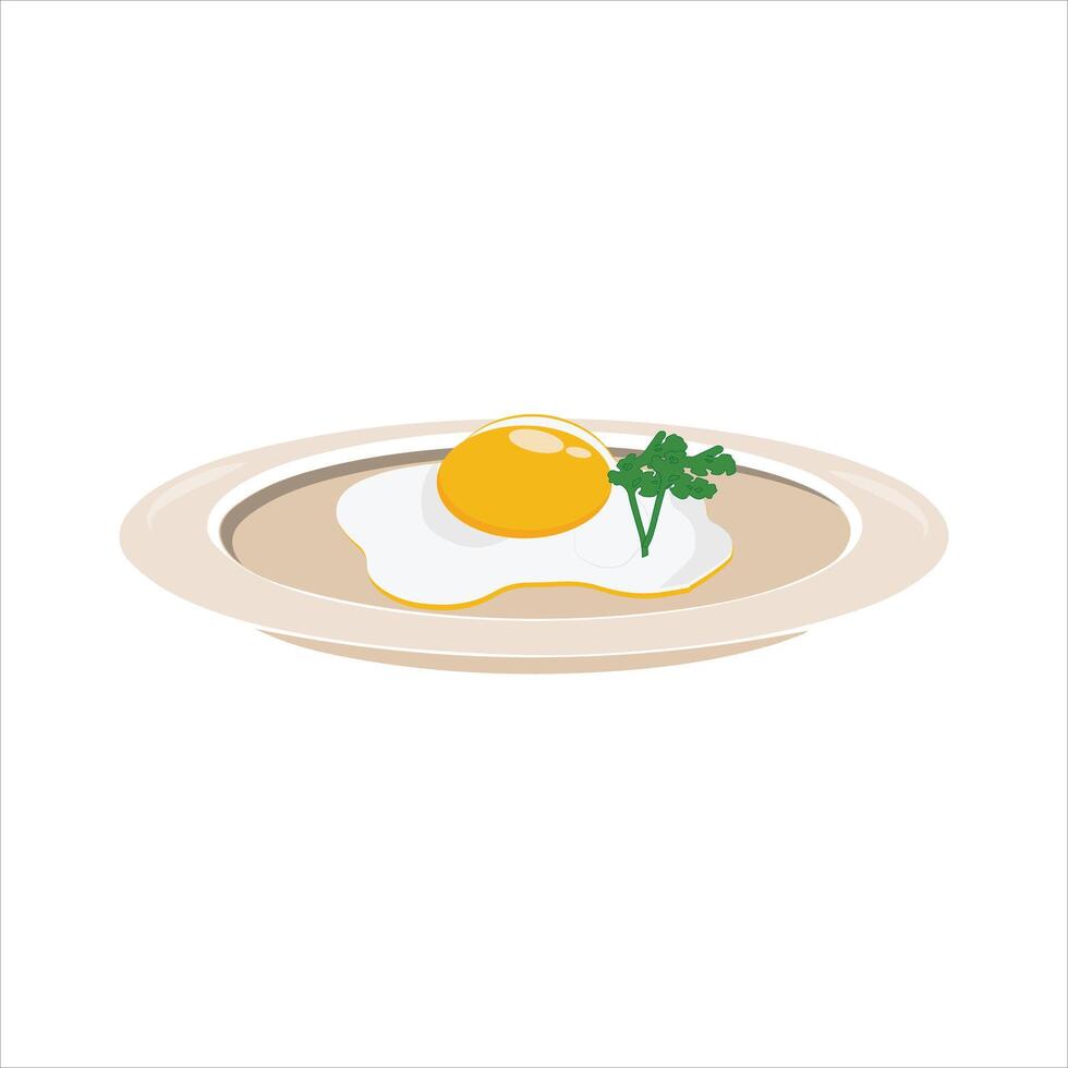 fritte uovo su piatto a partire dal sopra vettore grafica, vario uova. diverso inglese colazione, vettore illustrazione nel cartone animato stile. fritte uova con Bacon e verdure. eps10