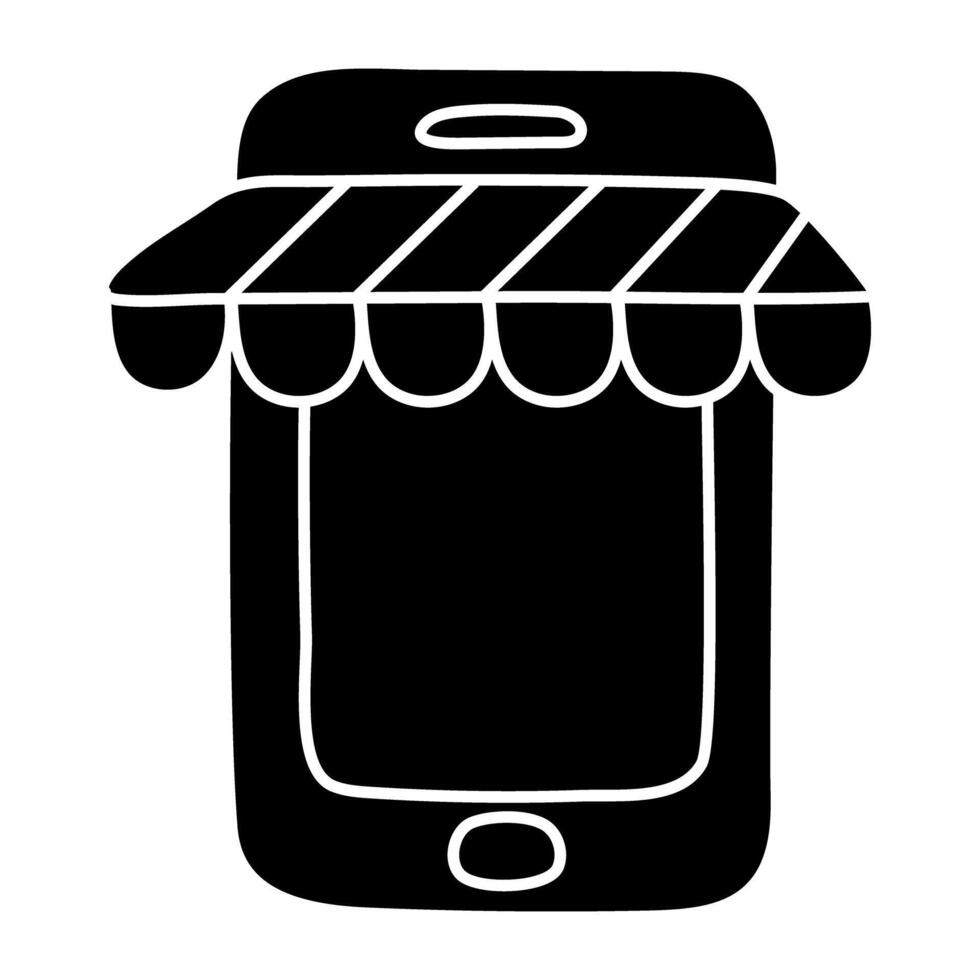 moderno design icona di mobile negozio vettore