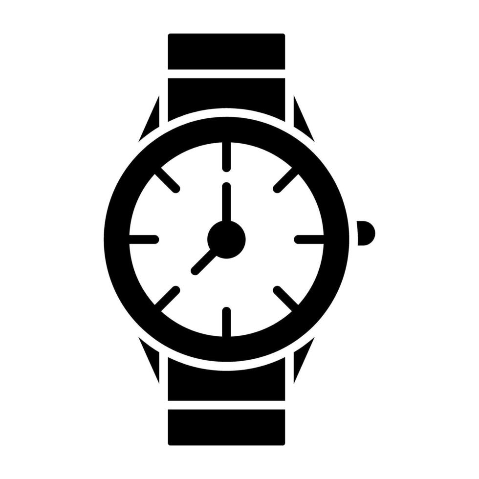un' portatile orologio da polso icona, modificabile vettore