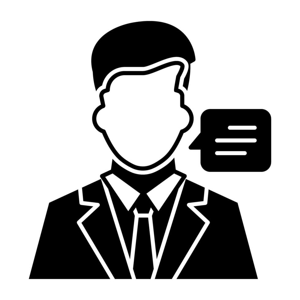 avatar con Chiacchierare bolla, icona di comunicazione vettore