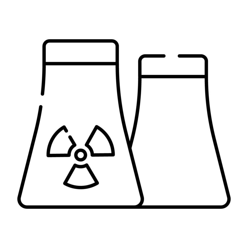 un'icona del design perfetto della centrale nucleare vettore